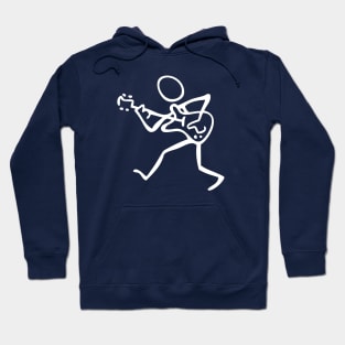 Guitar Player walking (white) Hoodie